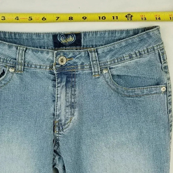 Angel's Size 9 Blue Denim Jeans Sequence Pockets - Picture 2 of 9